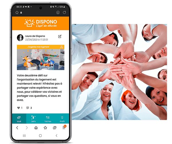 Capture d'écran social wall Dispono